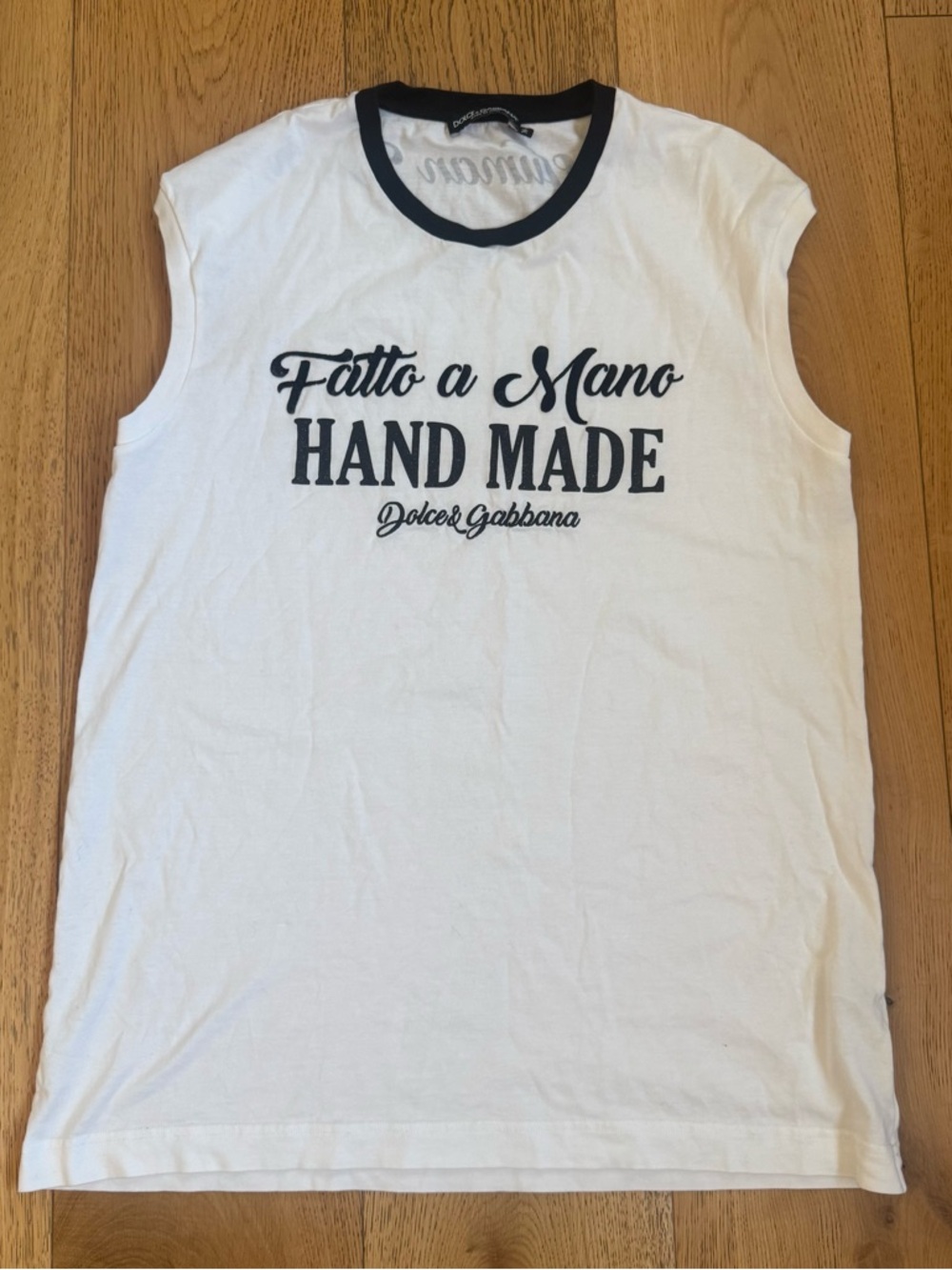 DOLCE & GABBANA FATTO A MANO HAND MADE OVERSIZE TANK TOP SHIRT SIZE IT 36 XS